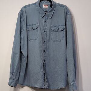 Wrangler | Blue Chambray Button Down Shirt Size 3X